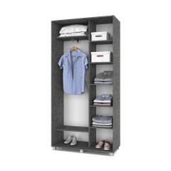 РОЛАНД Шкаф-купе с зеркалом Камень темный (450*1100) Р412 в Нытве - nytva.mebel24.online | фото 3