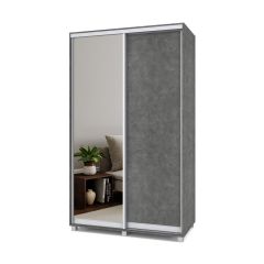 РОЛАНД Шкаф-купе с зеркалом Камень темный (450*1300) Р432 в Нытве - nytva.mebel24.online | фото 2