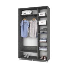 РОЛАНД Шкаф-купе с зеркалом Камень темный (450*1300) Р432 в Нытве - nytva.mebel24.online | фото 3