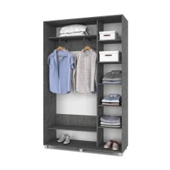РОЛАНД Шкаф-купе с зеркалом Камень темный (450*1400) Р442 в Нытве - nytva.mebel24.online | фото 3