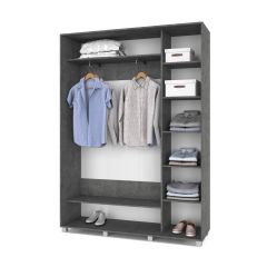 РОЛАНД Шкаф-купе с зеркалом Камень темный (450*1600) Р462 в Нытве - nytva.mebel24.online | фото 3