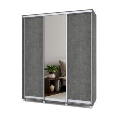 РОЛАНД Шкаф-купе с зеркалом Камень темный (450*1800) Р482 в Нытве - nytva.mebel24.online | фото