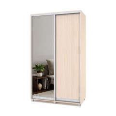 РОЛАНД Шкаф-купе с зеркалом Млечный дуб (450*1300) Р432 в Нытве - nytva.mebel24.online | фото 2