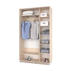 РОЛАНД Шкаф-купе с зеркалом Млечный дуб (450*1300) Р432 в Нытве - nytva.mebel24.online | фото 3