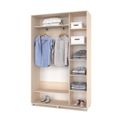 РОЛАНД Шкаф-купе с зеркалом Млечный дуб (450*1400) Р442 в Нытве - nytva.mebel24.online | фото 3
