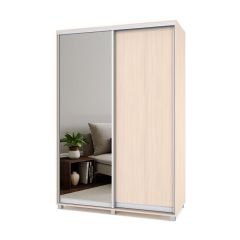 РОЛАНД Шкаф-купе с зеркалом Млечный дуб (450*1500) Р452 в Нытве - nytva.mebel24.online | фото 2