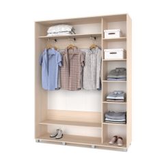 РОЛАНД Шкаф-купе с зеркалом Млечный дуб (450*1700) Р472 в Нытве - nytva.mebel24.online | фото 2