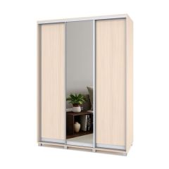 РОЛАНД Шкаф-купе с зеркалом Млечный дуб (600*1600) Р662 в Нытве - nytva.mebel24.online | фото