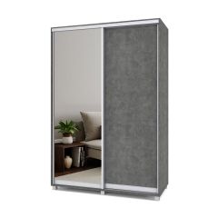 РОЛАНД Шкаф-купе зеркалом Камень темный (600*1500) Р652 в Нытве - nytva.mebel24.online | фото