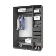 РОЛАНД Шкаф-купе зеркалом Камень темный (600*1500) Р652 в Нытве - nytva.mebel24.online | фото 4