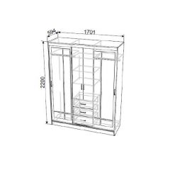 Шкаф-купе ШКП 1 (Венге/Ясень Анкор светлый) в Нытве - nytva.mebel24.online | фото 3