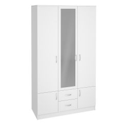 Шкаф Ронда ШК-3 с зеркалом (Белый) в Нытве - nytva.mebel24.online | фото 1