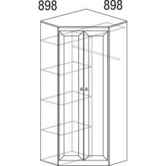 Шкаф угловой №606 Инна (угол 898*898) Денвер темный в Нытве - nytva.mebel24.online | фото 3