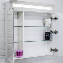 Шкаф-зеркало Аврора 65 с подсветкой LED Домино (DV8006HZ) в Нытве - nytva.mebel24.online | фото 7