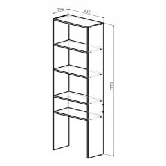 Стеллаж Элемент-1 (дуб сонома) в Нытве - nytva.mebel24.online | фото 2