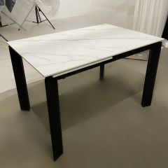 Стол CORNER 120 MATT WHITE MARBLE SOLID CERAMIC / BLACK, ®DISAUR в Нытве - nytva.mebel24.online | фото 3