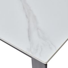 Стол CORNER 120 MATT WHITE MARBLE SOLID CERAMIC / BLACK, ®DISAUR в Нытве - nytva.mebel24.online | фото 8