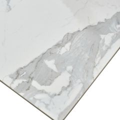 Стол CREMONA 140 HIGH GLOSS STATUARIO Белый мрамор глянцевый, керамика/ белый каркас, ®DISAUR в Нытве - nytva.mebel24.online | фото 5