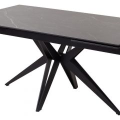 Стол FORIO 160 MATT BLACK MARBLE SOLID CERAMIC / BLACK, ®DISAUR в Нытве - nytva.mebel24.online | фото