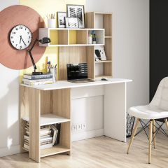 Стол компьютерный Олимп (дуб сонома/белый) в Нытве - nytva.mebel24.online | фото