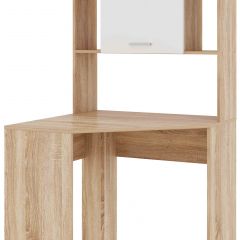 Стол компьютерный угловой ПКС-8 Дуб сонома/Белый глянец в Нытве - nytva.mebel24.online | фото 2