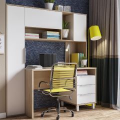 Стол рабочий 12.95 N Комфорт (Дуб сонома, Белый PE шагрень) в Нытве - nytva.mebel24.online | фото