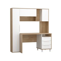 Стол рабочий 12.95 N Комфорт (Дуб сонома, Белый PE шагрень) в Нытве - nytva.mebel24.online | фото 2
