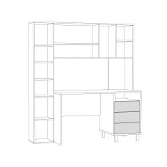 Стол рабочий 12.95 N Комфорт (Дуб сонома, Белый PE шагрень) в Нытве - nytva.mebel24.online | фото 3