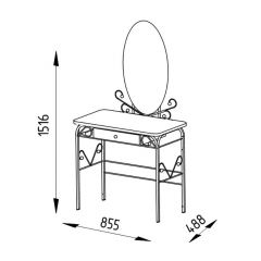 Столик дамский с ящиком ЛДСП венге/черный в Нытве - nytva.mebel24.online | фото 2