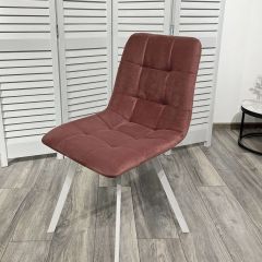 Стул CHILLI-Q SQUARE розовый #15, велюр / белый каркас, 4 шт./1 к, М-City в Нытве - nytva.mebel24.online | фото 4