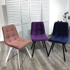 Стул CHILLI-Q SQUARE розовый #15, велюр / белый каркас, 4 шт./1 к, М-City в Нытве - nytva.mebel24.online | фото 5