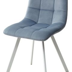 Стул CHILLI SQUARE G108-56 пудровый синий, велюр/ белый каркас М-City в Нытве - nytva.mebel24.online | фото