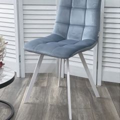 Стул CHILLI SQUARE G108-56 пудровый синий, велюр/ белый каркас М-City в Нытве - nytva.mebel24.online | фото 6
