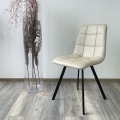Стул CHILLI SQUARE HK017-02 серо-бежевый, PU/ черный каркас М-City в Нытве - nytva.mebel24.online | фото 2