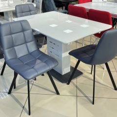 Стул CHILLI SQUARE HK017-09 серо-черничный, PU/ черный каркас М-City в Нытве - nytva.mebel24.online | фото 6