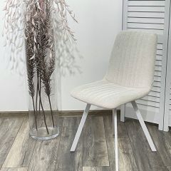 Стул ELVIS WZ2042-18 белая галька фактурный велюр / белый каркас М-City в Нытве - nytva.mebel24.online | фото