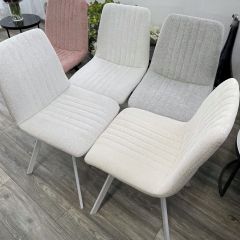 Стул ELVIS WZ2042-18 белая галька фактурный велюр / белый каркас М-City в Нытве - nytva.mebel24.online | фото 6