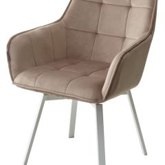 Стул MAVERICK 360 град. поворот. BLUVEL-40 BEIGE/ белый каркас, М-City в Нытве - nytva.mebel24.online | фото