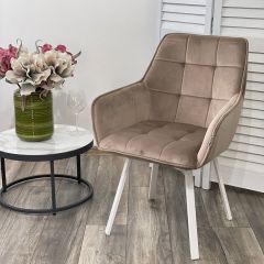 Стул MAVERICK 360 град. поворот. BLUVEL-40 BEIGE/ белый каркас, М-City в Нытве - nytva.mebel24.online | фото 2