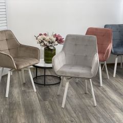 Стул MAVERICK 360 град. поворот. BLUVEL-40 BEIGE/ белый каркас, М-City в Нытве - nytva.mebel24.online | фото 3