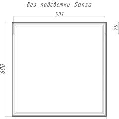 Зеркало Corsica 600х600 black без подсветки Sansa (SB1064Z) в Нытве - nytva.mebel24.online | фото 4