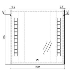 Зеркало Quadro 70 alum с подсветкой Sansa (SQ1016Z) в Нытве - nytva.mebel24.online | фото 6