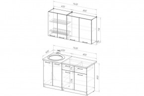 АНТИКА Кухонный гарнитур Медиум 2 (1400 мм) в Нытве - nytva.mebel24.online | фото 2