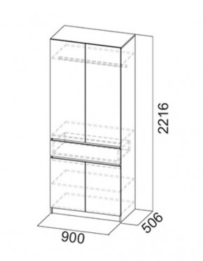 АВИНЬОН Прихожая Шкаф 2-х створчатый с ящиком в Нытве - nytva.mebel24.online | фото 3