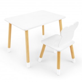 Детский комплект стол и стул «Мишка» Rolti Baby (белый/береза, массив березы/мдф) в Нытве - nytva.mebel24.online | фото