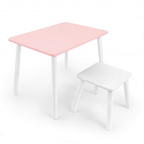 Детский комплект стол и табурет Rolti Baby (розовая столешница/белое сиденье/белые ножки) в Нытве - nytva.mebel24.online | фото