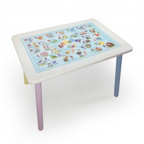 Детский стол с накладкой Алфавит (Белый/Цветной) в Нытве - nytva.mebel24.online | фото 2