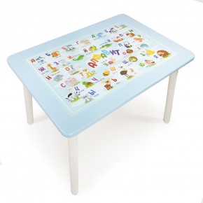 Детский стол с накладкой Алфавит  (Голубой/Белый) в Нытве - nytva.mebel24.online | фото 1