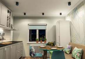 DK3090-BK+CY Светильник накладной IP 20, 10 Вт, GU5.3, LED, черный/голубой, пластик в Нытве - nytva.mebel24.online | фото 2