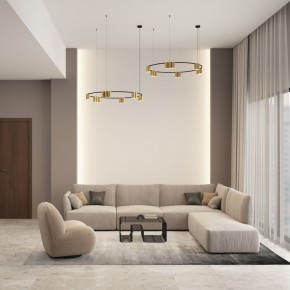 DK4067-BK+SG Подвесной светильник ORBIT, IP20, 15xGU10 LED, до 15 Вт, черный + сатинированное золото, алюминий в Нытве - nytva.mebel24.online | фото 4
